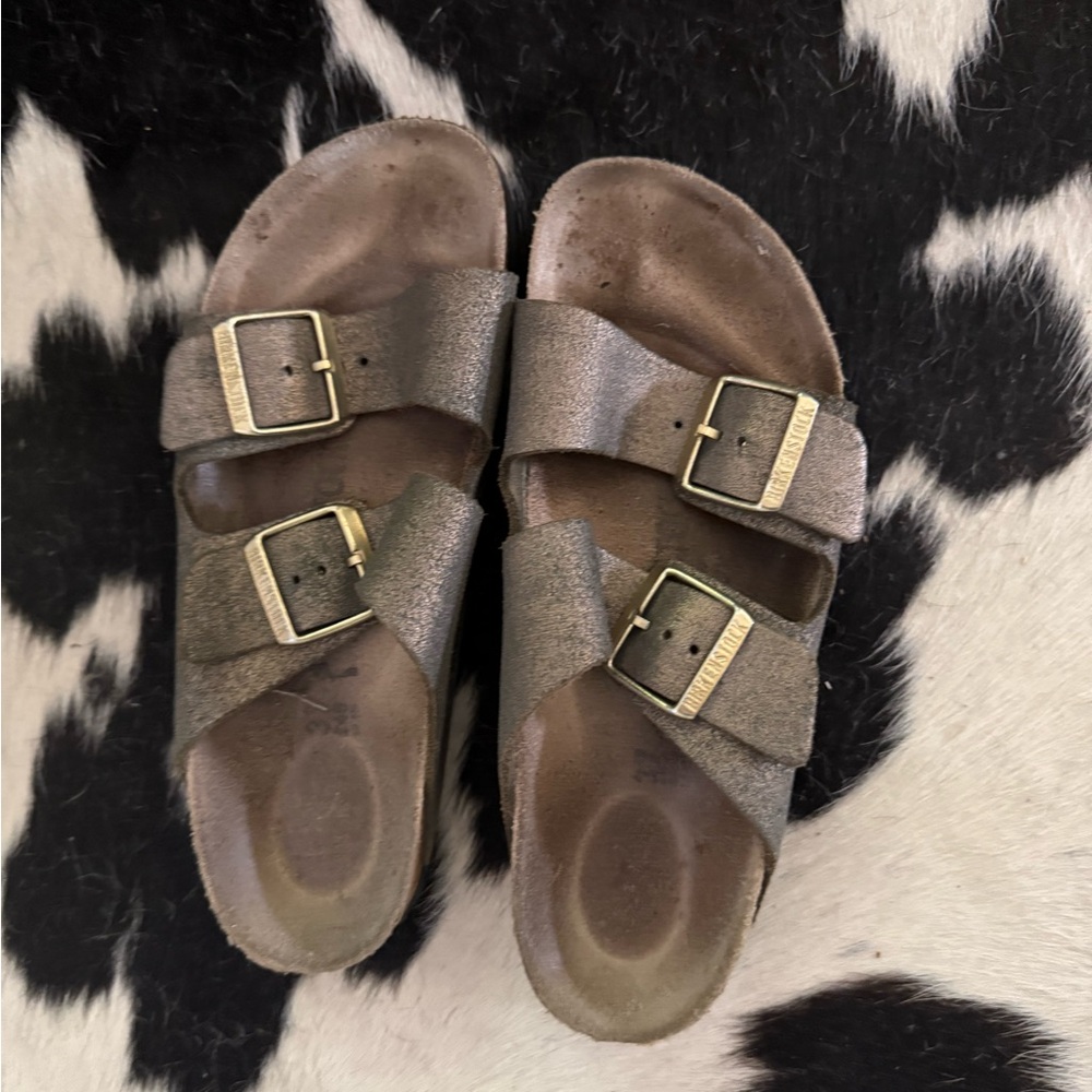 Metallic Birkenstock Arizona sandals